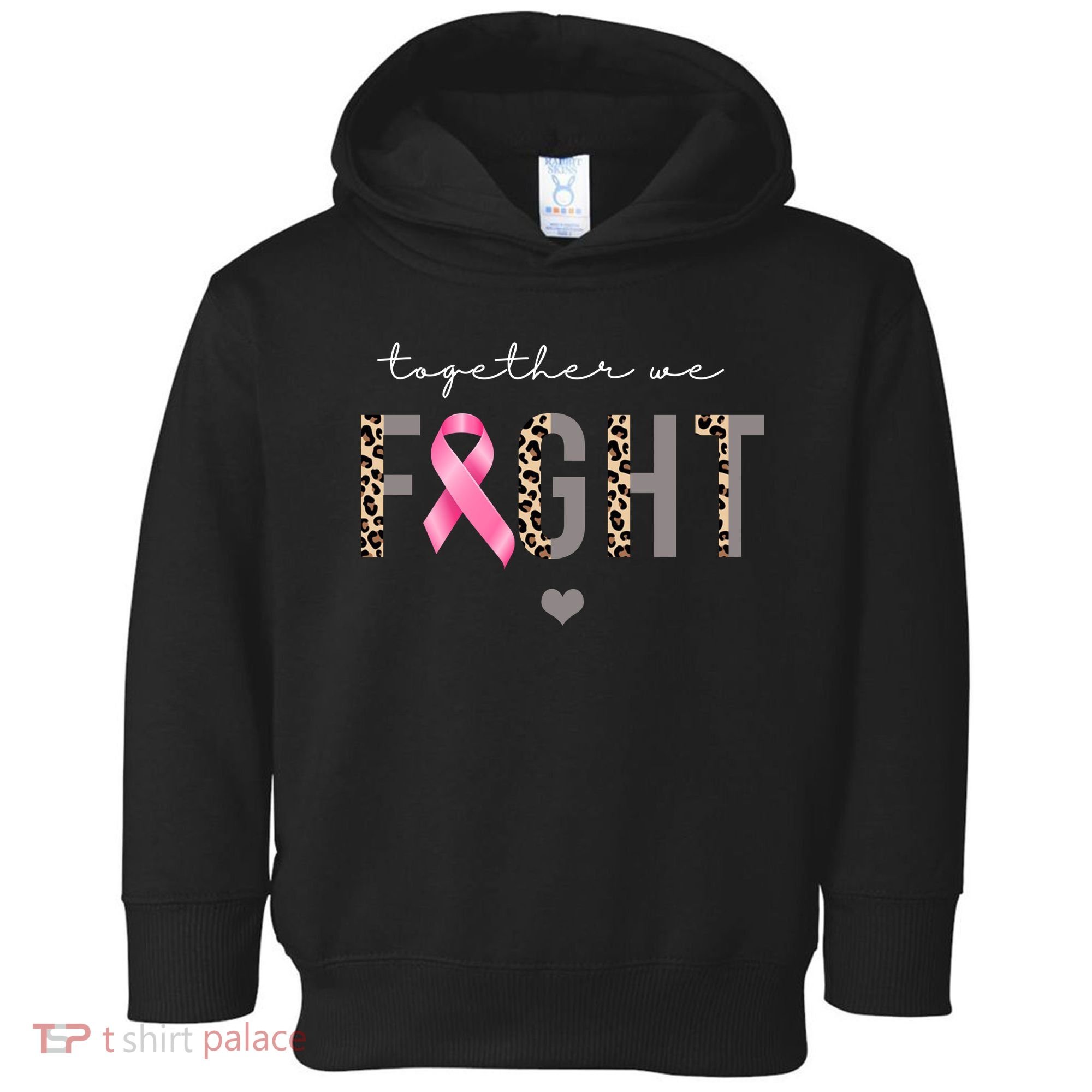 Together We Fight Breast Cancer Awareness Leopard Toddler Hoodie