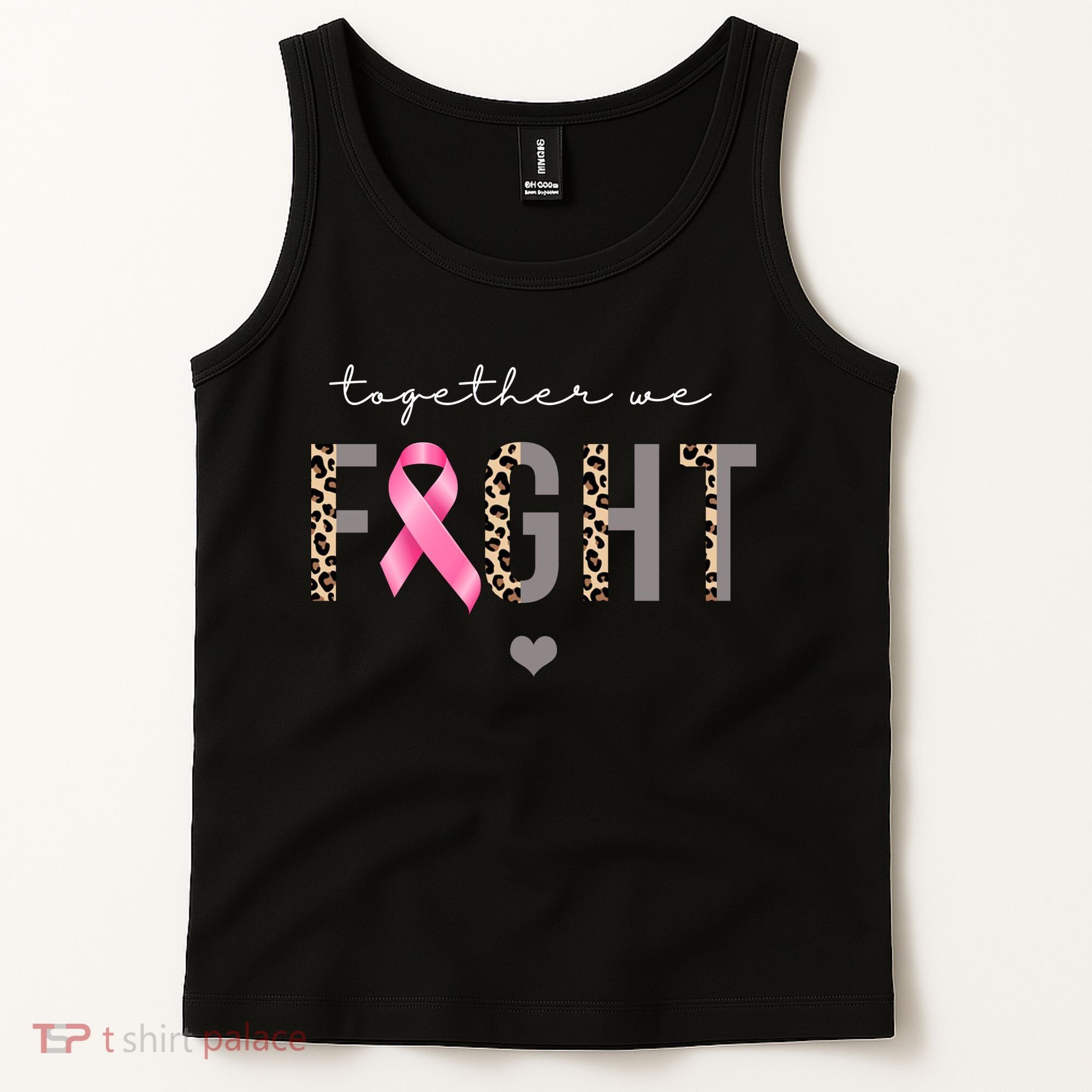 Together We Fight Breast Cancer Awareness Leopard Tank Top