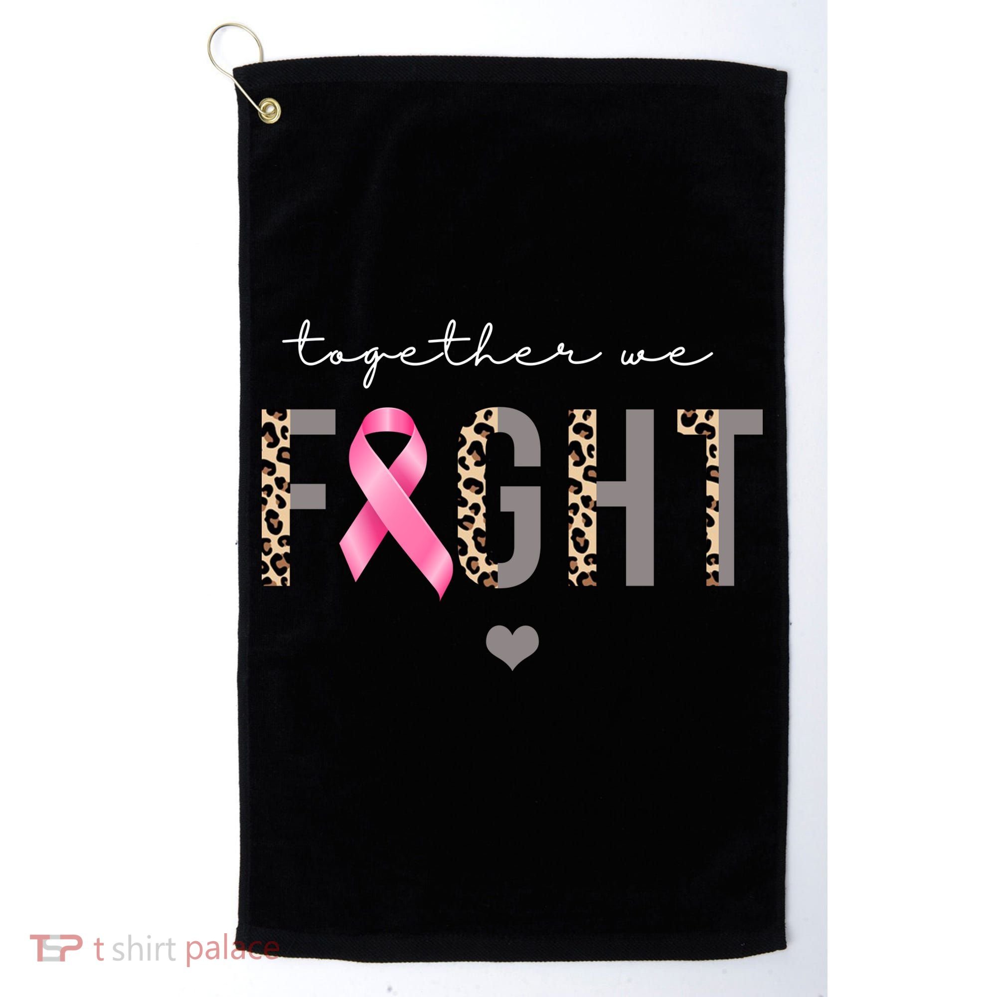 Together We Fight Breast Cancer Awareness Leopard Golf Towel