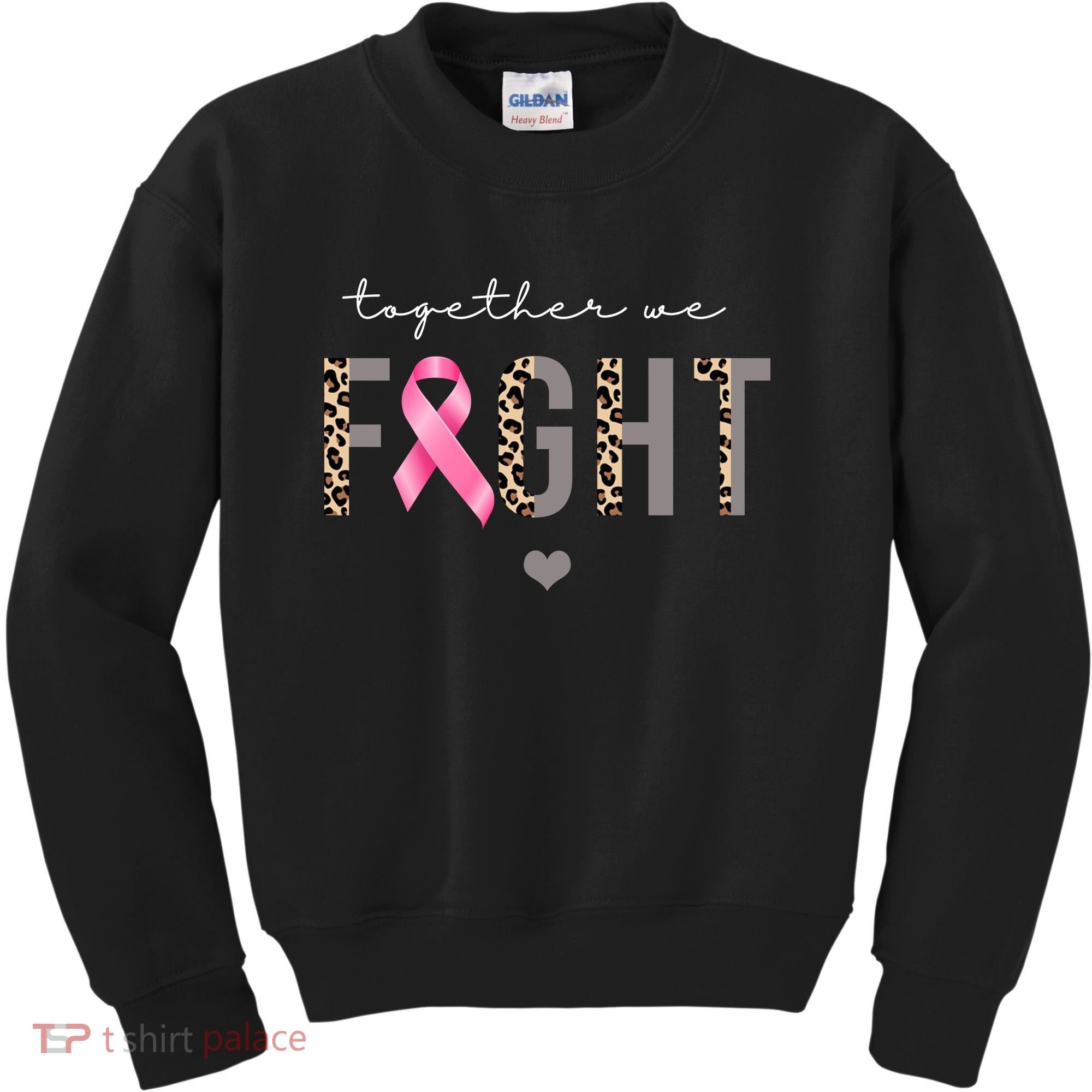 Together We Fight Breast Cancer Awareness Leopard Kids Sweatshirt