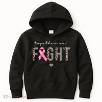 Together We Fight Breast Cancer Awareness Leopard Kids Hoodie thumb 0