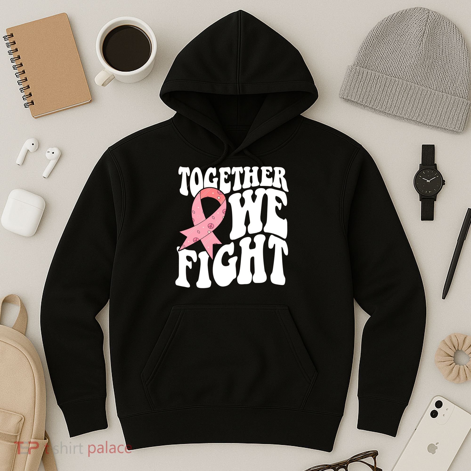 Together We Fight Breast Cancer Retro Hoodie
