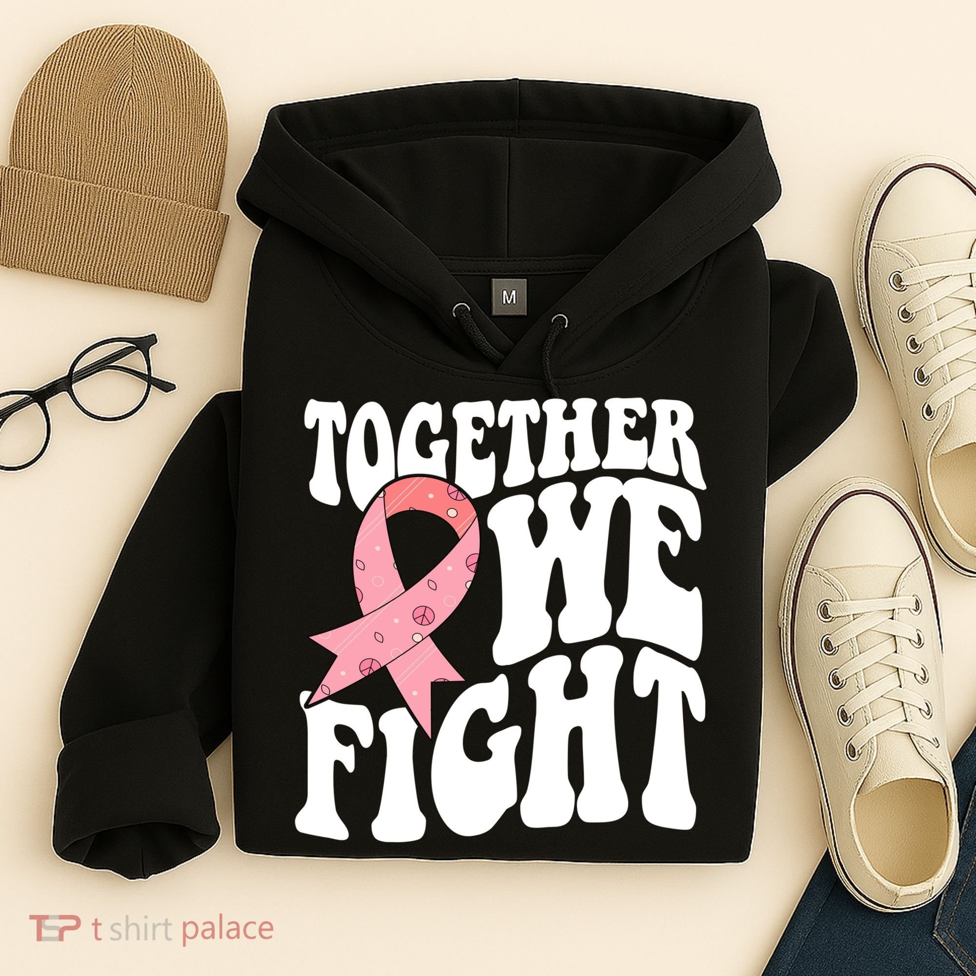 Together We Fight Breast Cancer Retro Hoodie