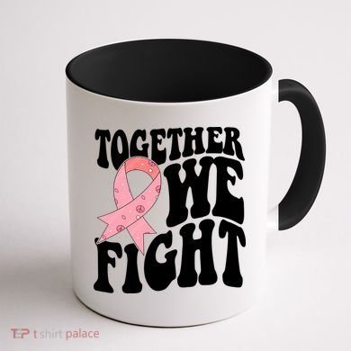 Together We Fight Breast Cancer Retro Coffee Mug back