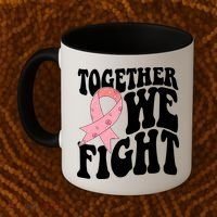 Together We Fight Breast Cancer Retro Coffee Mug thumb 2