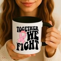 Together We Fight Breast Cancer Retro Coffee Mug thumb 3
