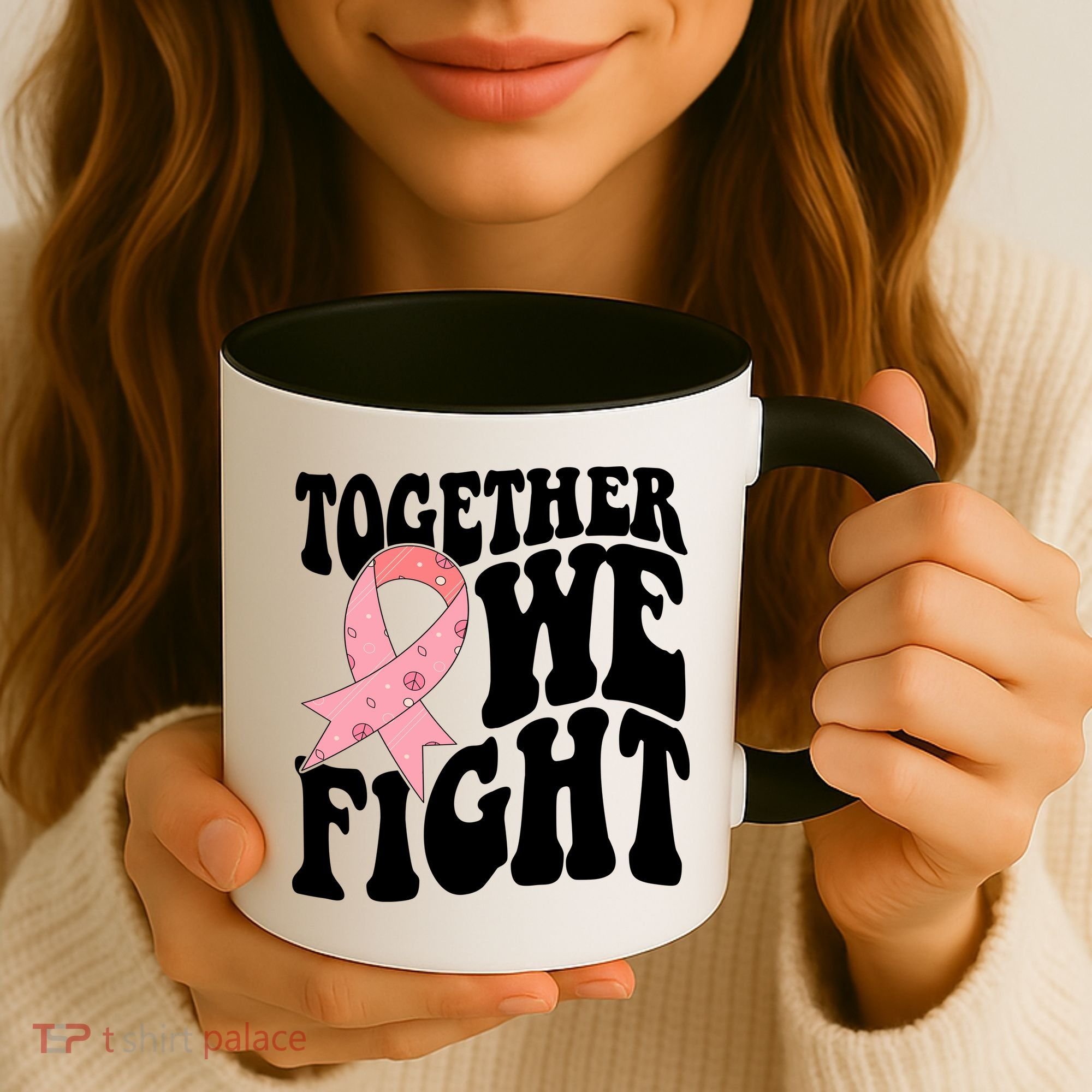 Together We Fight Breast Cancer Retro Coffee Mug