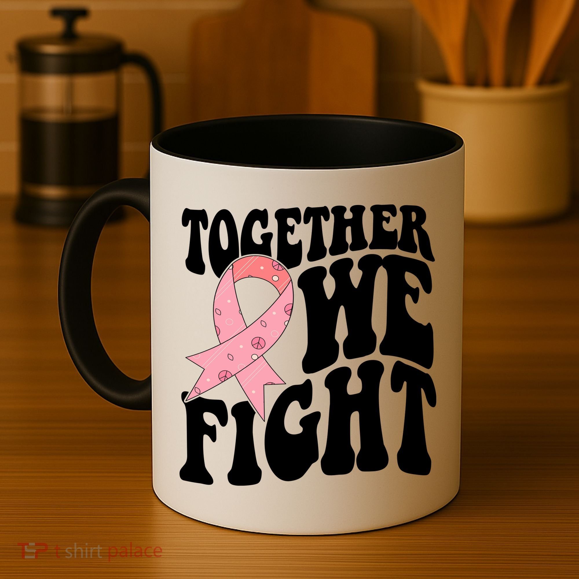 Together We Fight Breast Cancer Retro Coffee Mug