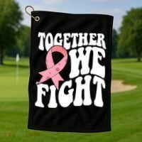 Together We Fight Breast Cancer Retro Golf Towel thumb 1