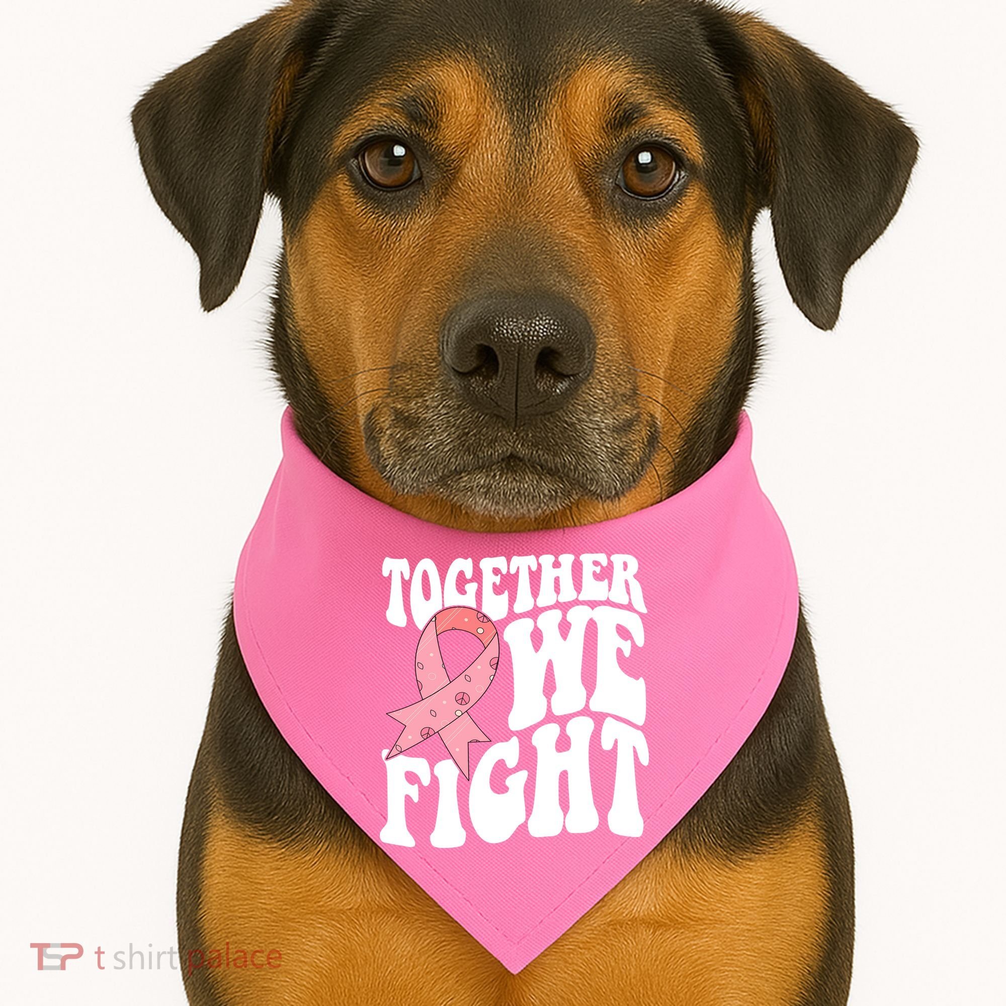 Together We Fight Breast Cancer Retro USA-Made Doggie Bandana