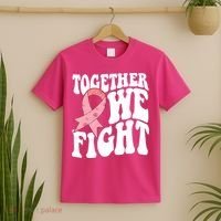 Together We Fight Breast Cancer Retro T-Shirt thumb 2