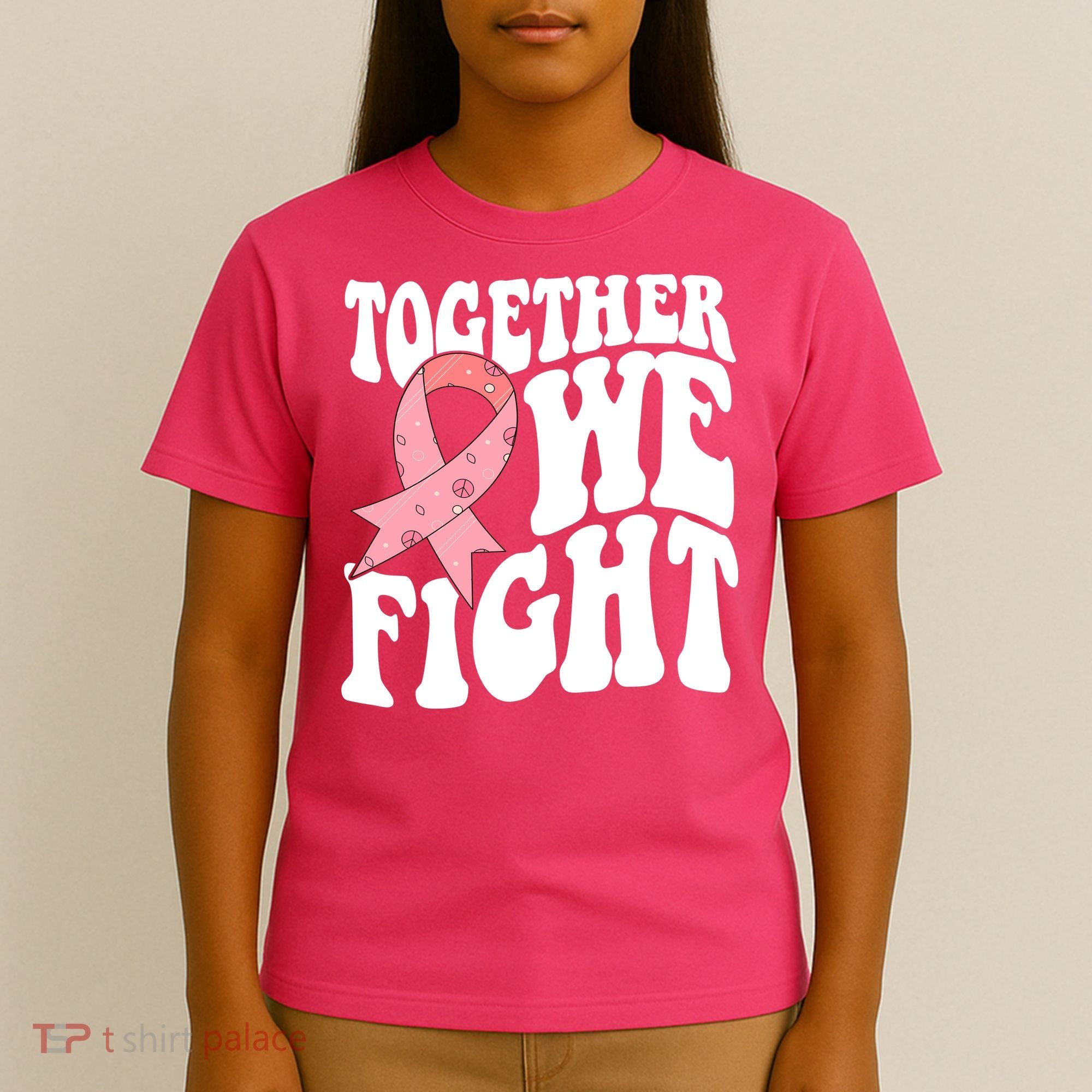 Together We Fight Breast Cancer Retro T-Shirt