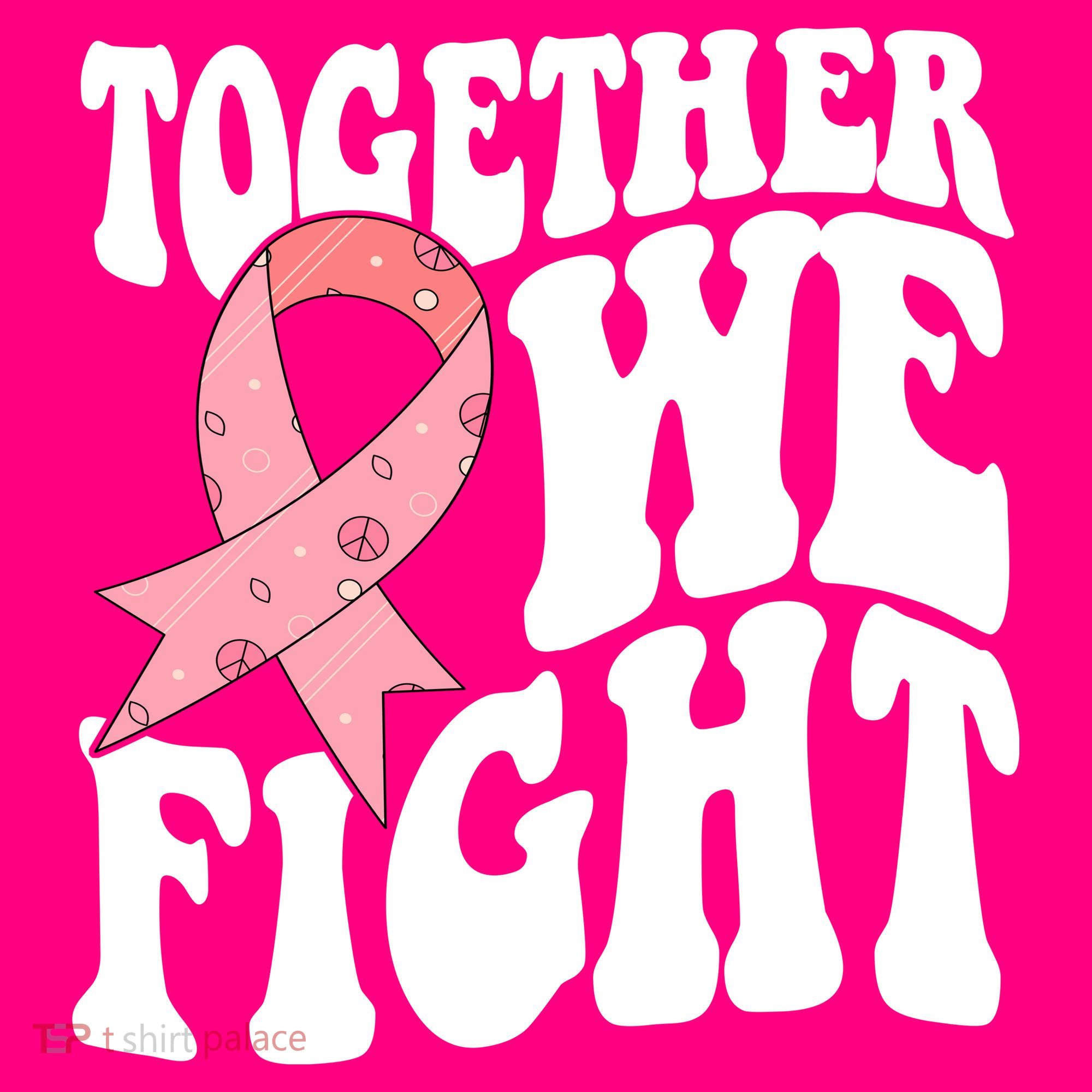 Together We Fight Breast Cancer Retro T-Shirt