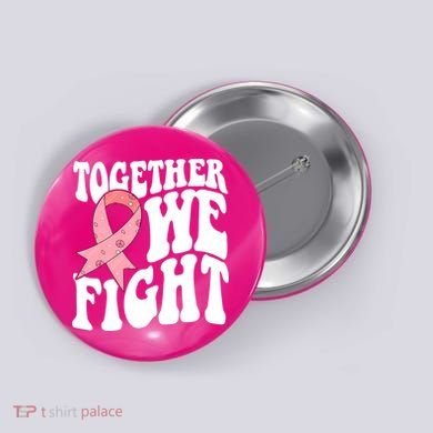 Together We Fight Breast Cancer Retro Button