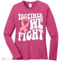 Together We Fight Breast Cancer Retro Women's Long Sleeve Shirt thumb 0
