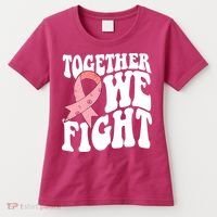 Together We Fight Breast Cancer Retro Women's T-Shirt thumb 0