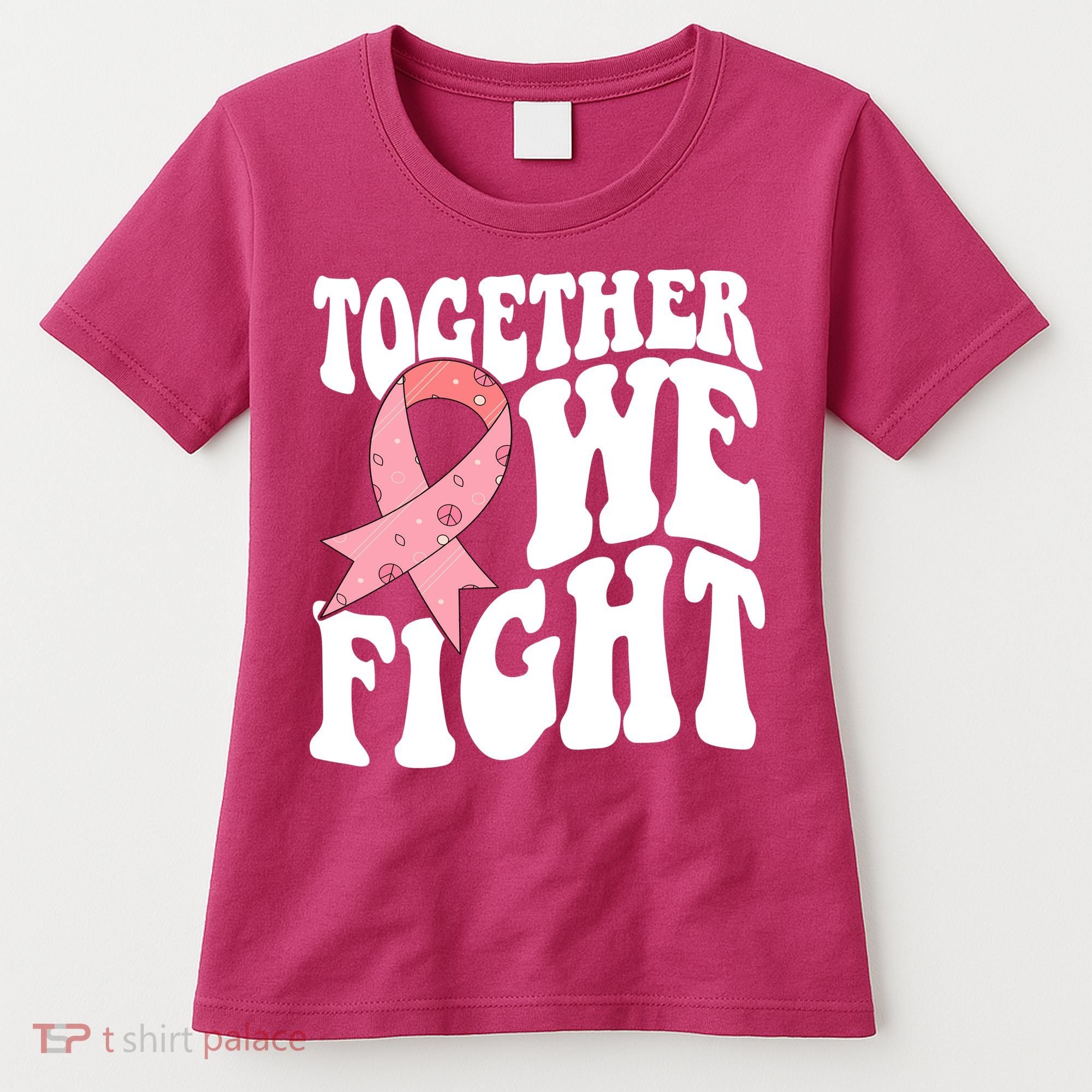 Together We Fight Breast Cancer Retro Women's T-Shirt