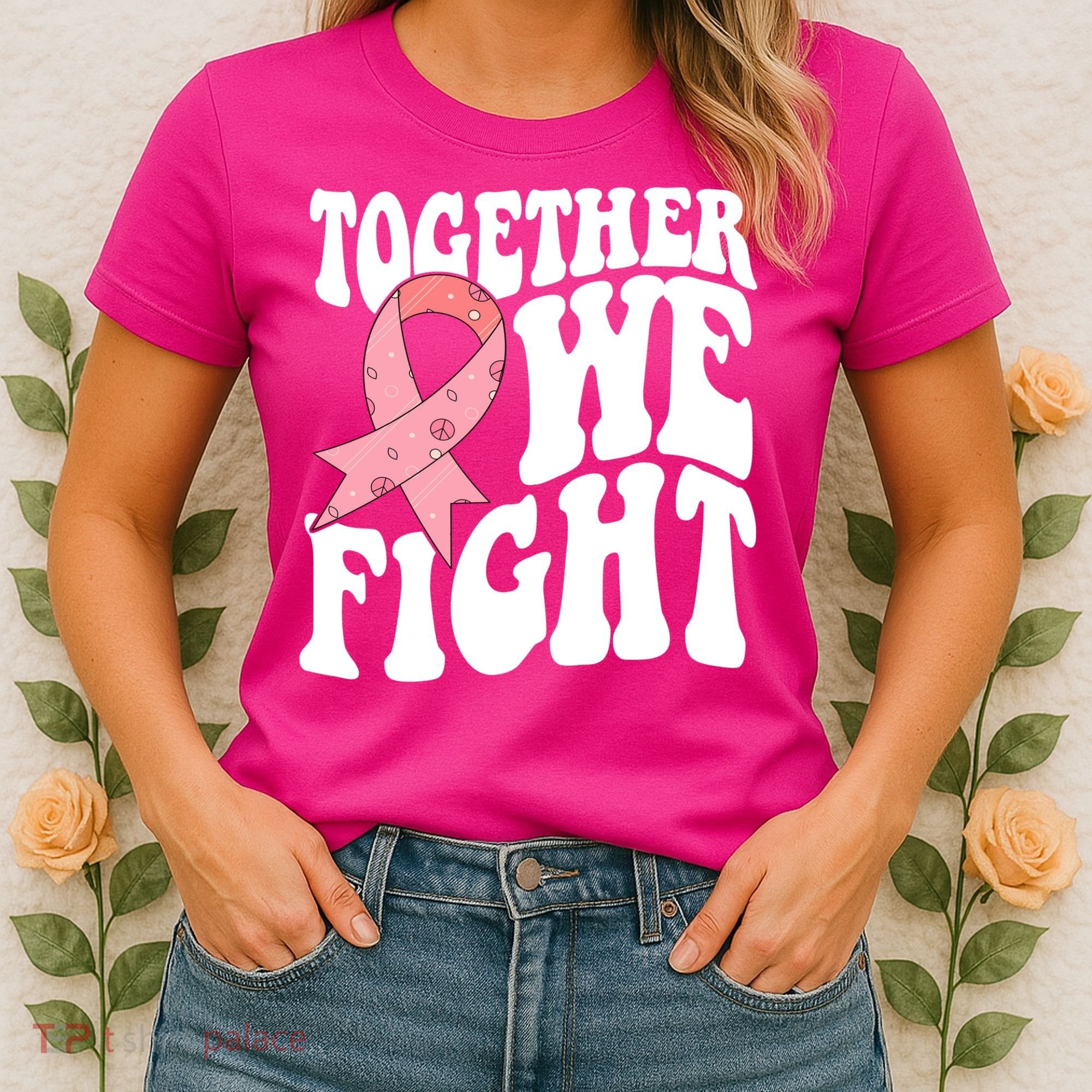 Together We Fight Breast Cancer Retro Women's T-Shirt