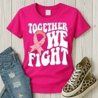 Together We Fight Breast Cancer Retro Women's T-Shirt thumb 3