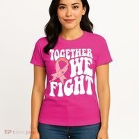 Together We Fight Breast Cancer Retro Women's T-Shirt thumb 4