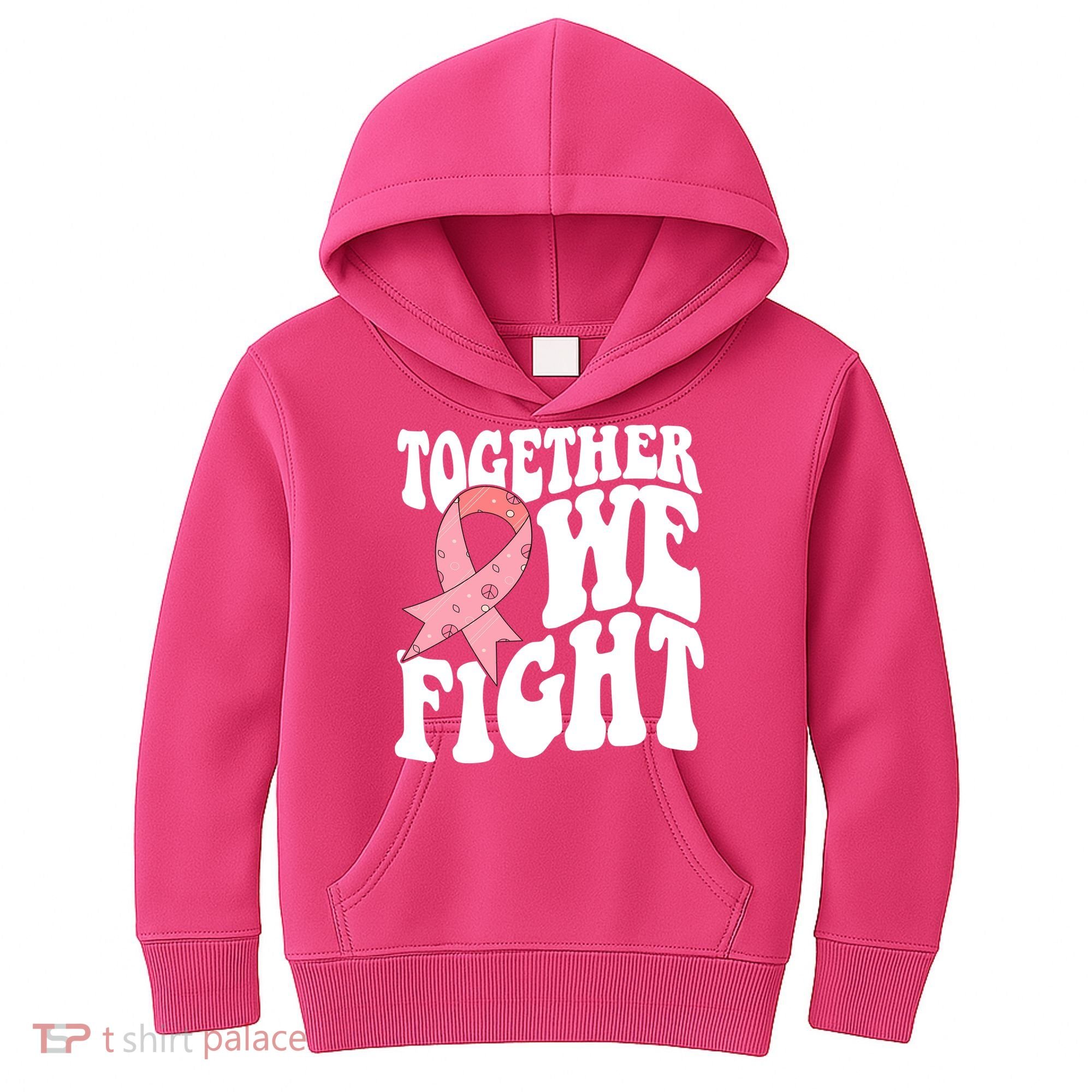Together We Fight Breast Cancer Retro Kids Hoodie