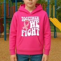 Together We Fight Breast Cancer Retro Kids Hoodie thumb 2