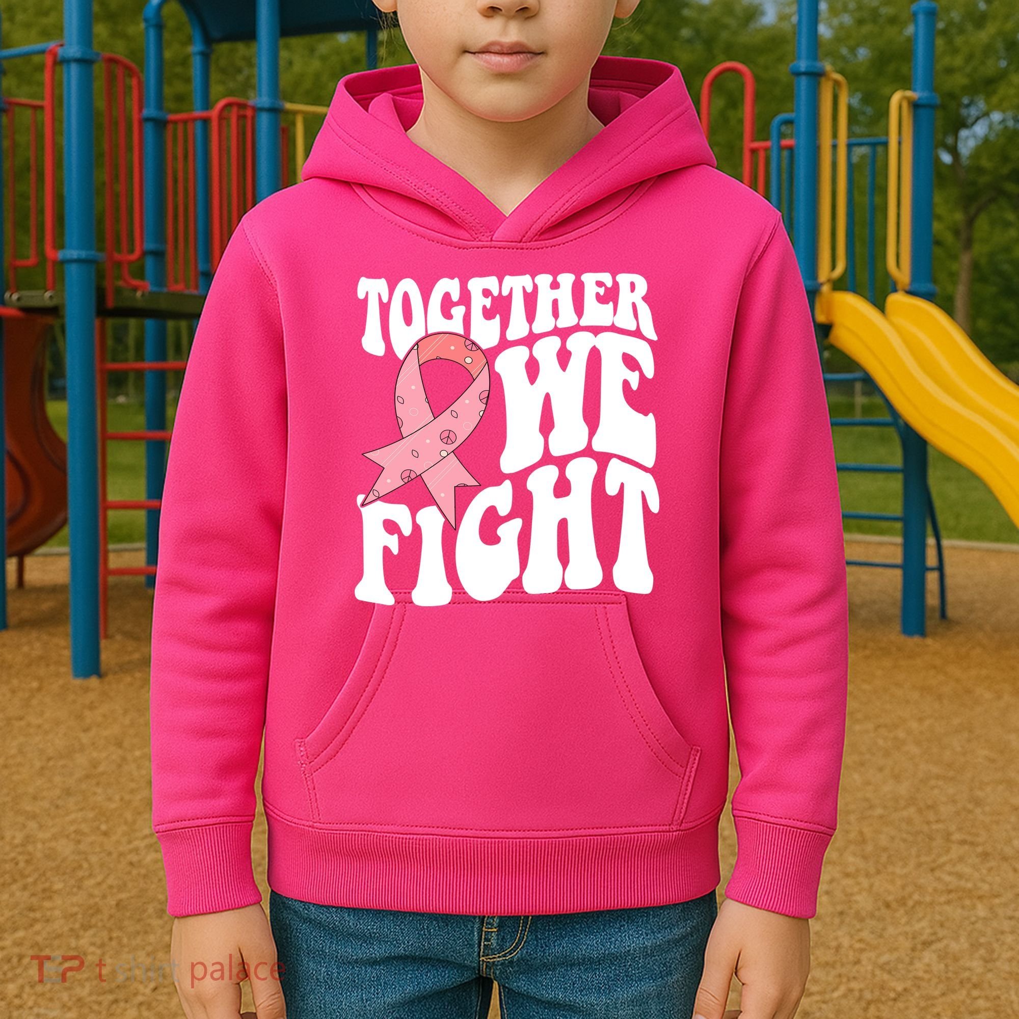 Together We Fight Breast Cancer Retro Kids Hoodie
