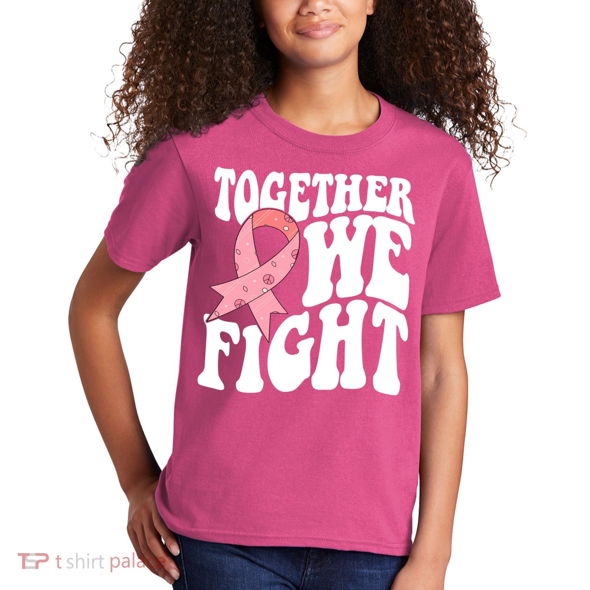 Together We Fight Breast Cancer Retro Kids T-Shirt