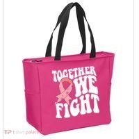 Together We Fight Breast Cancer Retro Tote Bag thumb 2