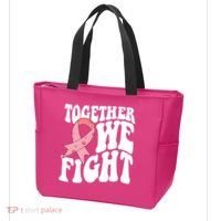 Together We Fight Breast Cancer Retro Tote Bag thumb 3