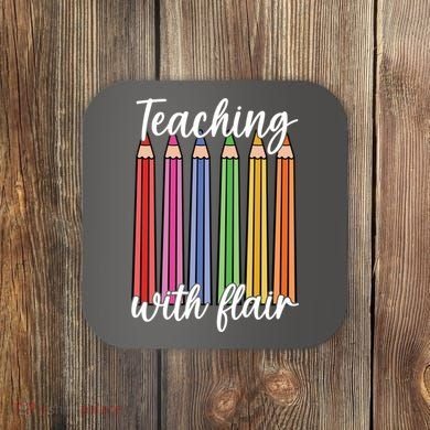 Teaching With Flair Colorful Pencil School Coaster
