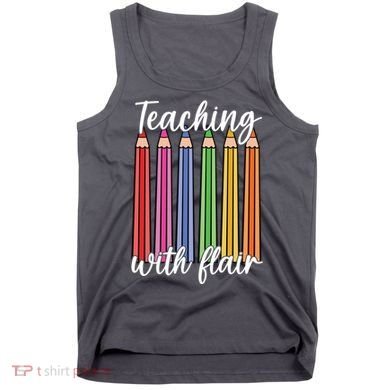 Teaching With Flair Colorful Pencil School Tank Top