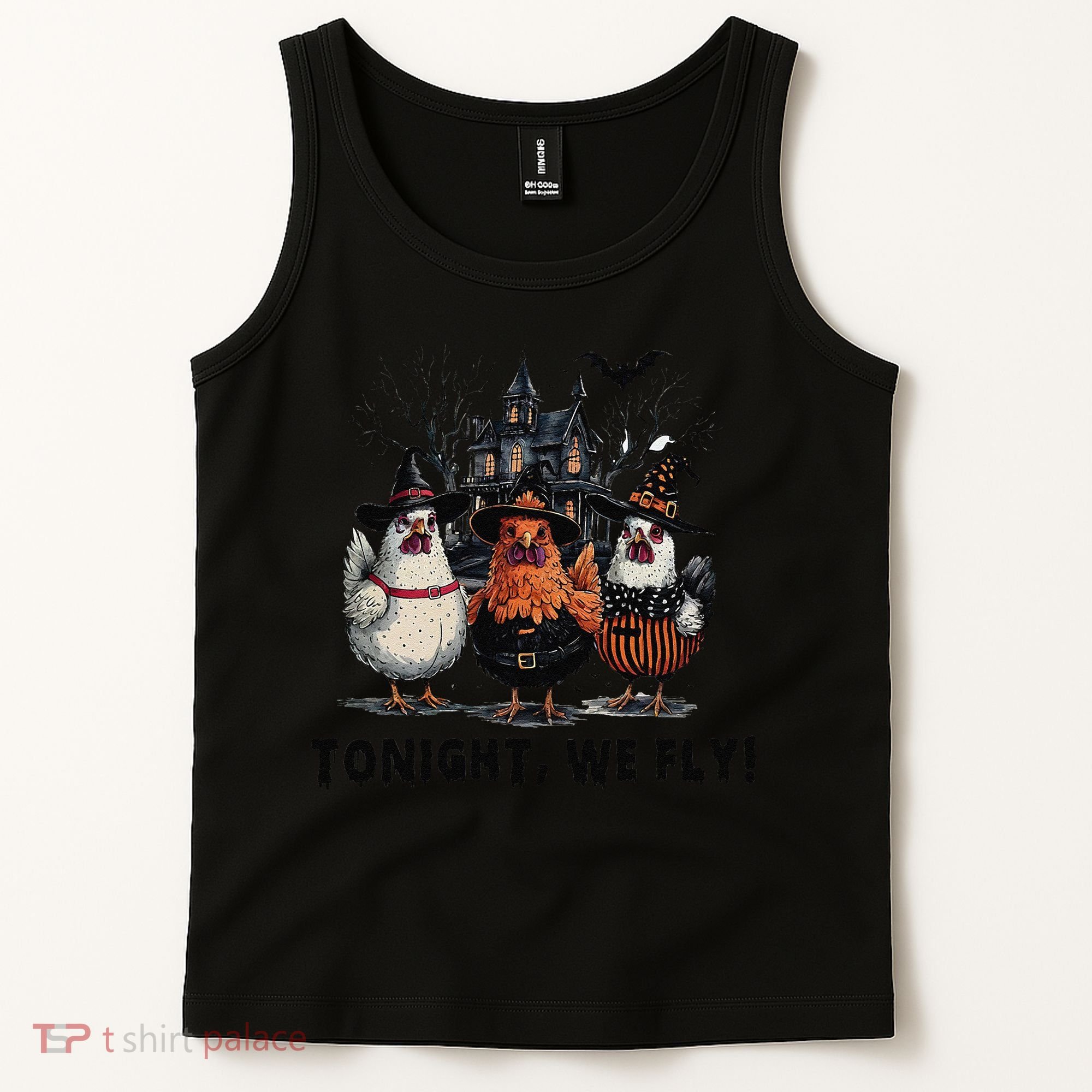 Tonight We Fly Funny Chicken Halloween Spooky Season Tank Top