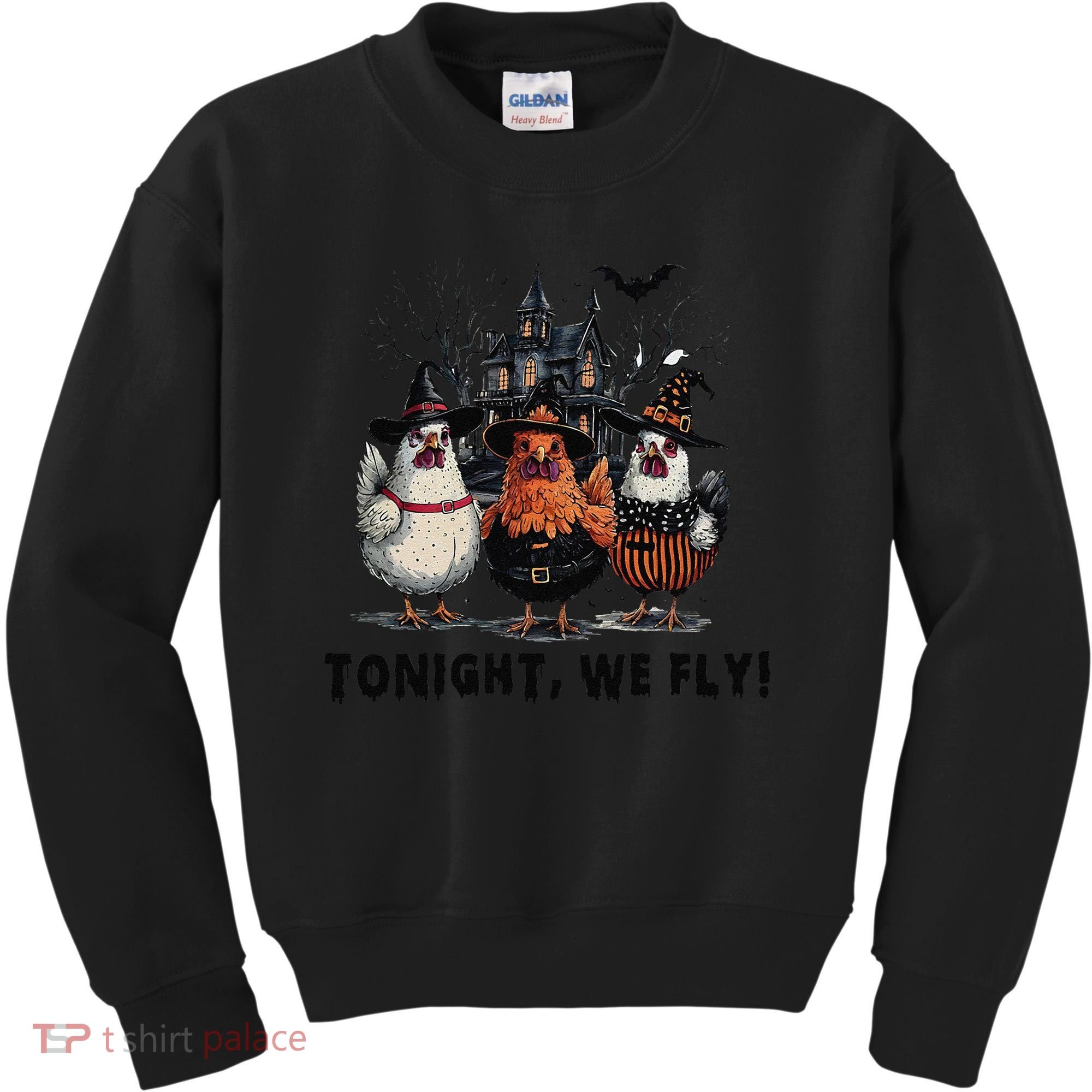 Tonight We Fly Funny Chicken Halloween Spooky Season Kids Sweatshirt