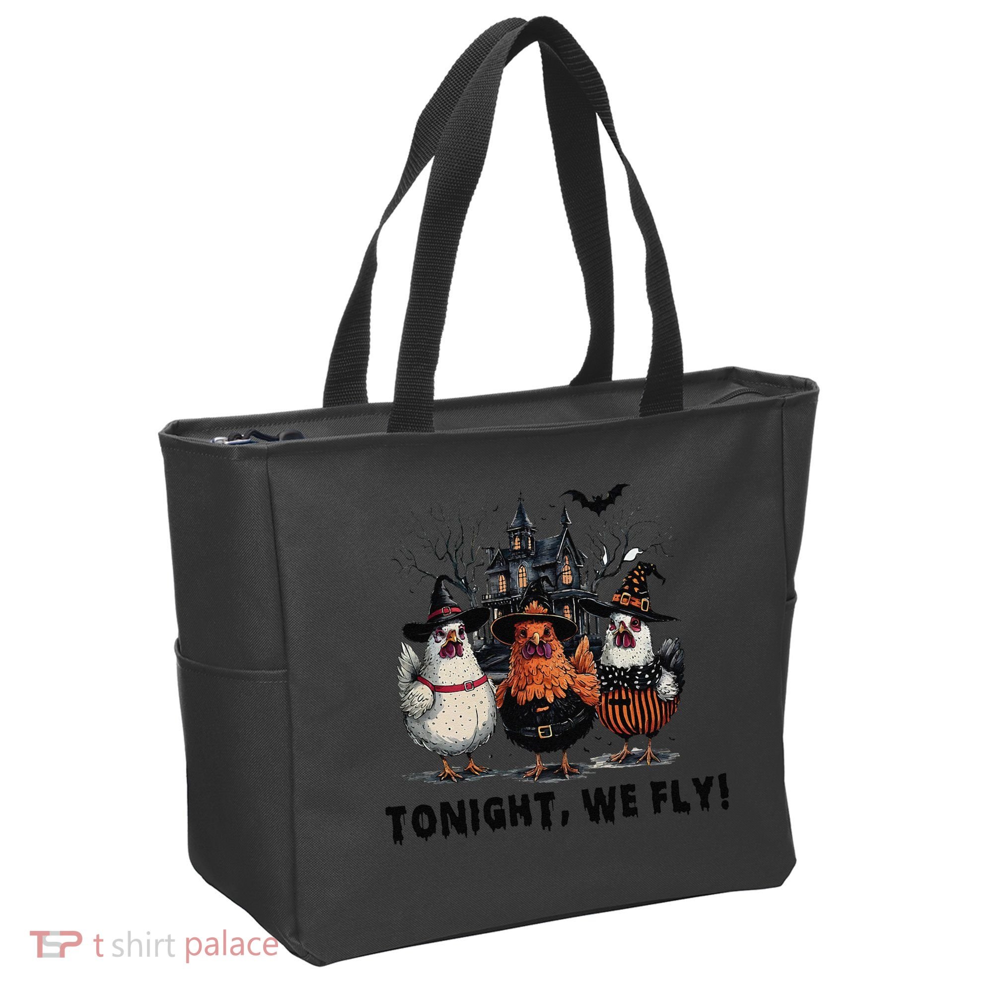 Tonight We Fly Funny Chicken Halloween Spooky Season Tote Bag