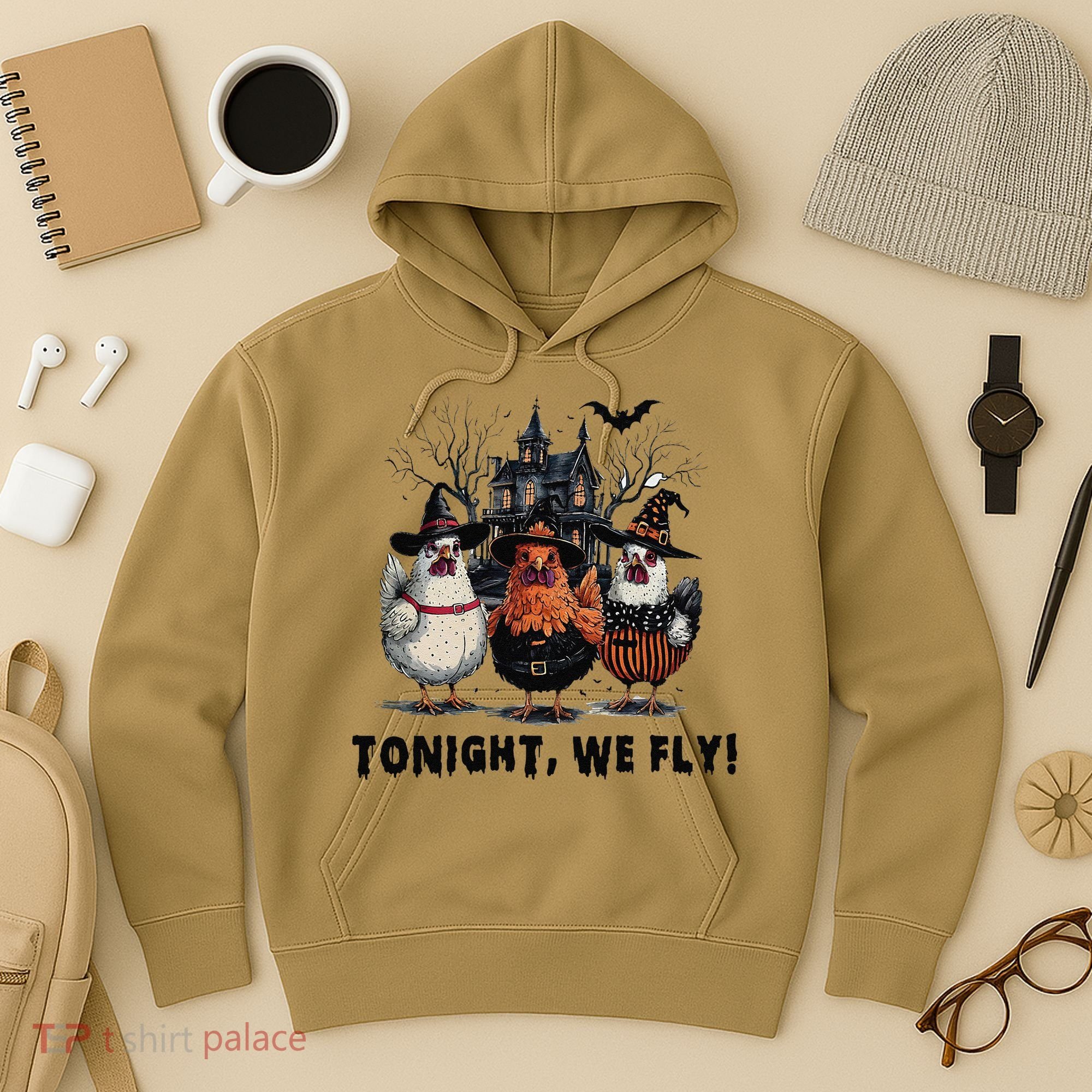 Tonight We Fly Funny Chicken Halloween Spooky Season Hoodie