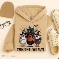 Tonight We Fly Funny Chicken Halloween Spooky Season Hoodie thumb 4