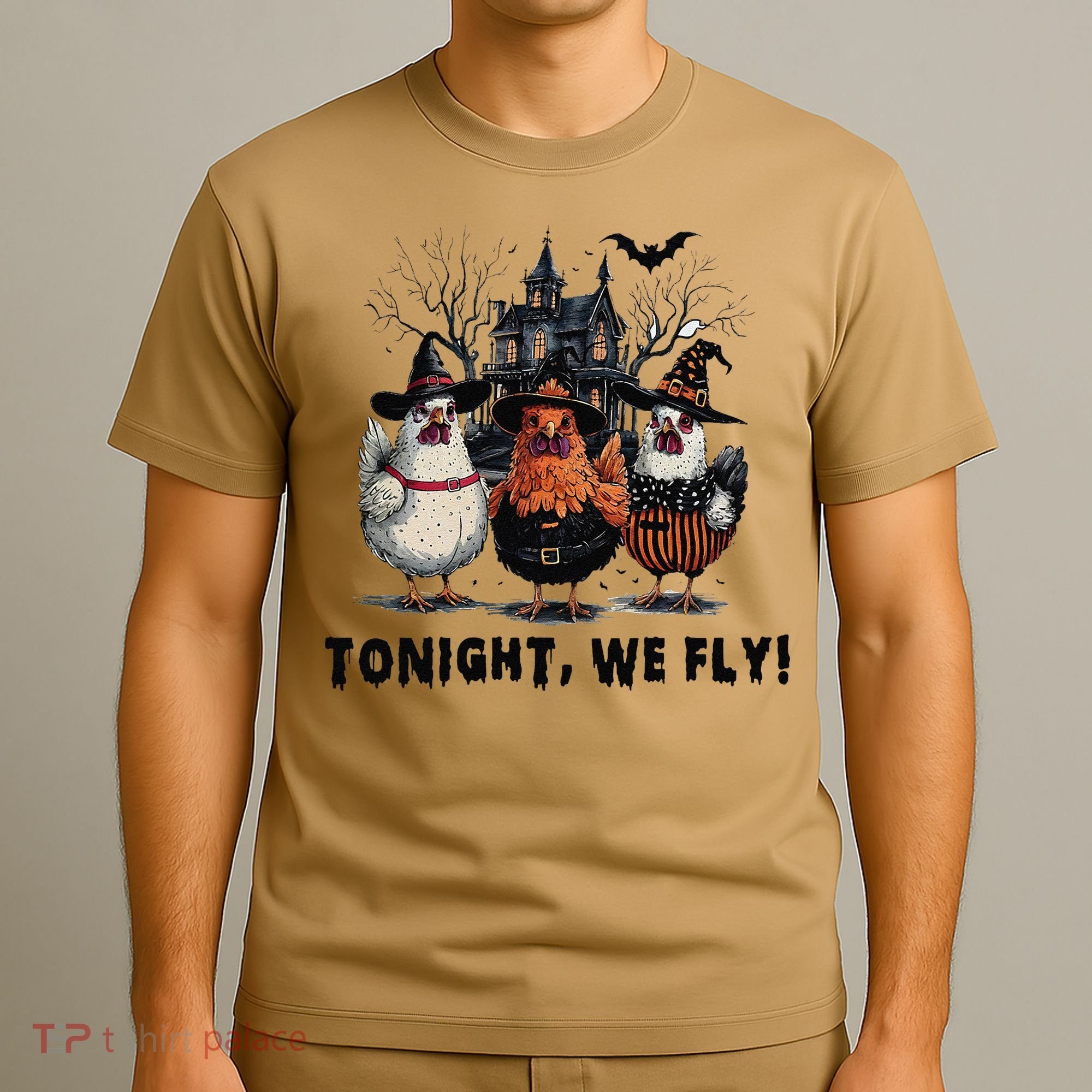 Tonight We Fly Funny Chicken Halloween Spooky Season T-Shirt