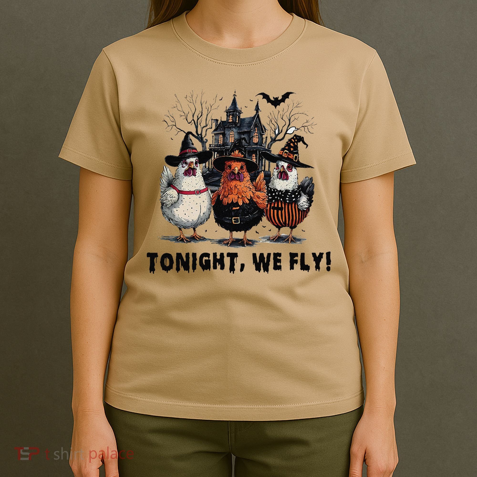 Tonight We Fly Funny Chicken Halloween Spooky Season T-Shirt