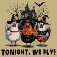 Tonight We Fly Funny Chicken Halloween Spooky Season Polo thumb 2