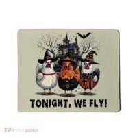 Tonight We Fly Funny Chicken Halloween Spooky Season Mousepad thumb 0