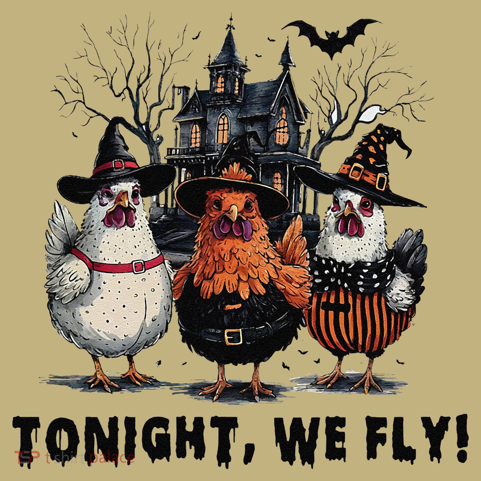 Tonight We Fly Funny Chicken Halloween Spooky Season Mousepad