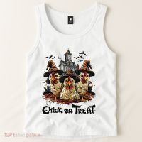 Tonight We Fly Halloween Chicken Fall Farm Animals Tank Top thumb 2
