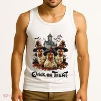 Tonight We Fly Halloween Chicken Fall Farm Animals Tank Top thumb 3