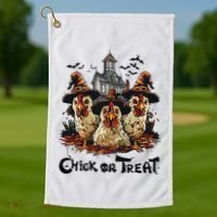 Tonight We Fly Halloween Chicken Fall Farm Animals Golf Towel thumb 1