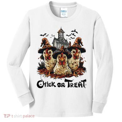 Tonight We Fly Halloween Chicken Fall Farm Animals Kids Long Sleeve Shirt