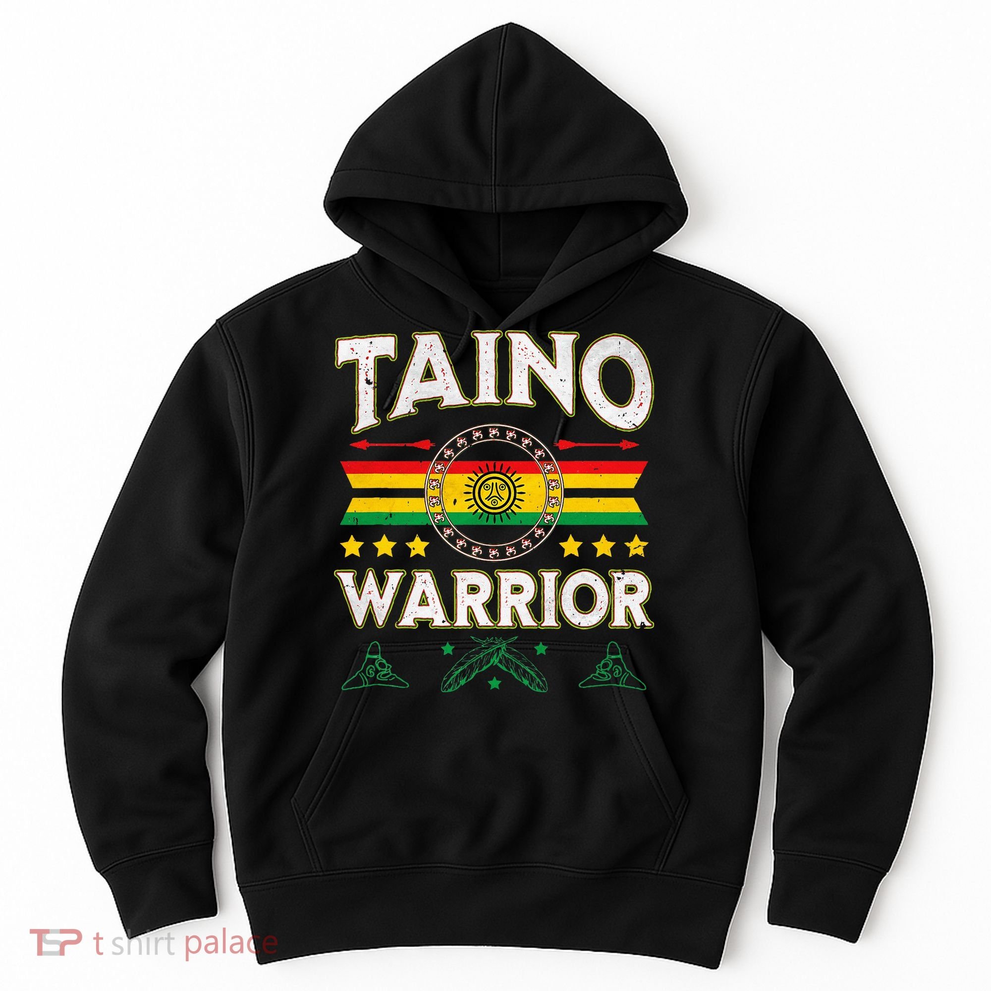Taino Warrior Flag Native American Arawak Boriken Borinquen Hoodie