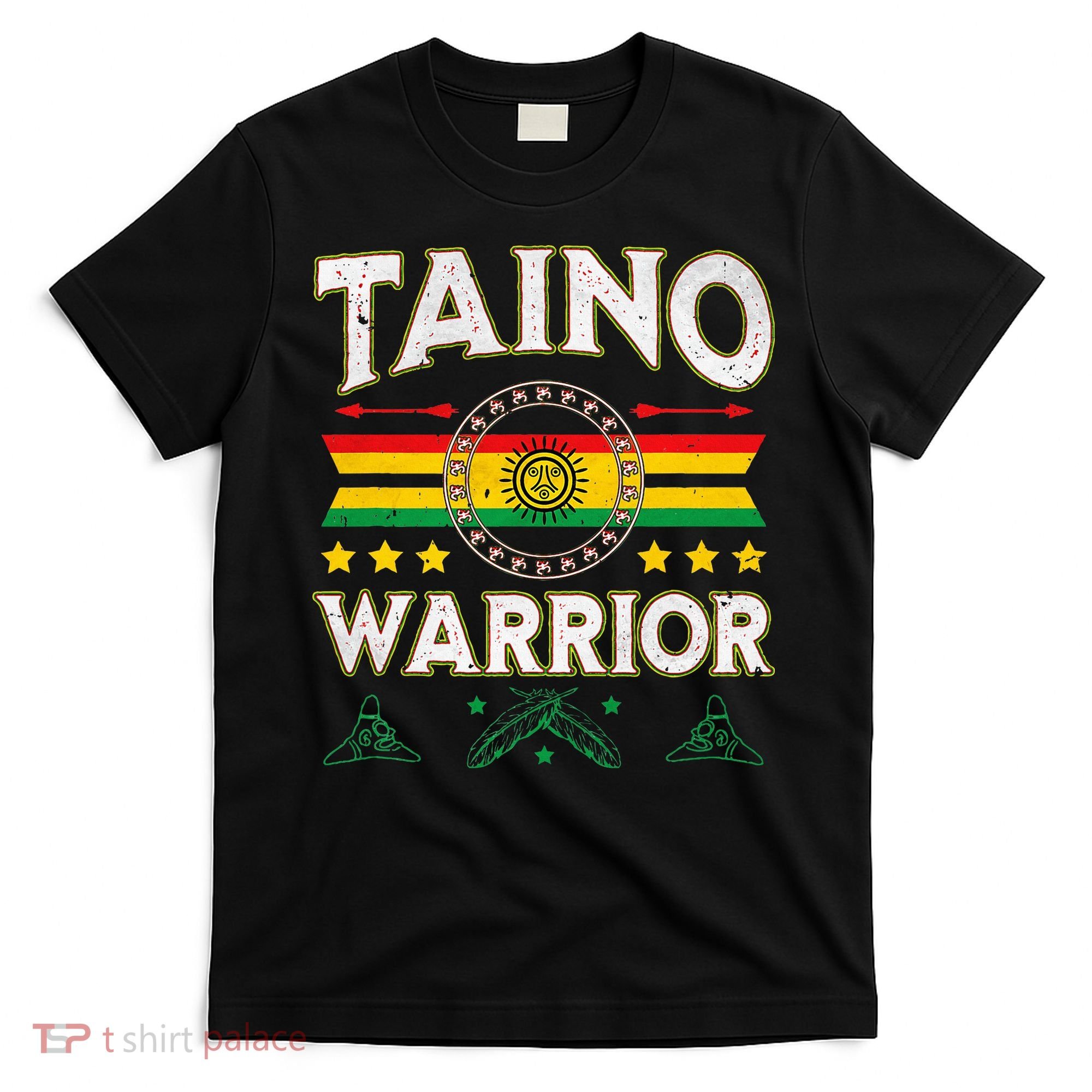 Taino Warrior Flag Native American Arawak Boriken Borinquen T-Shirt