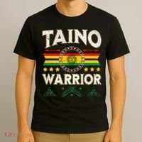 Taino Warrior Flag Native American Arawak Boriken Borinquen T-Shirt thumb 3