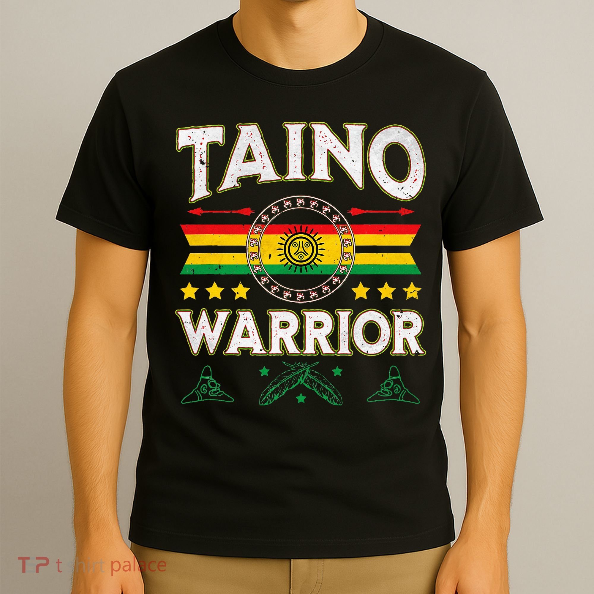 Taino Warrior Flag Native American Arawak Boriken Borinquen T-Shirt
